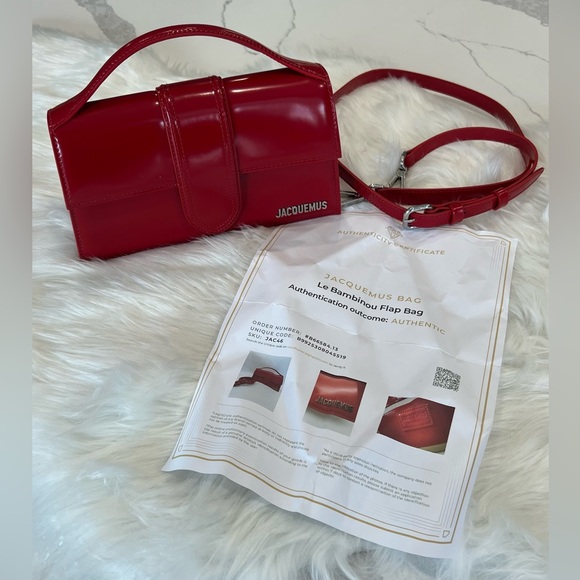 Jacquemus Le Grand Bambino Patent Leather Bag – Cherry Red | NEW w/ COA ❤️ - Picture 7 of 7